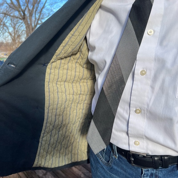 Men’s jacket, pea coat style, cotton cloth, quilted lining. - Picture 8 of 8